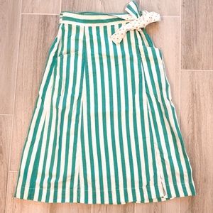 Linen wrap midi skirt